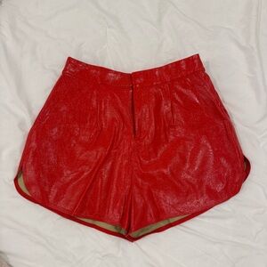 GREY LAB Vibrant Red High Waist Women's Shorts